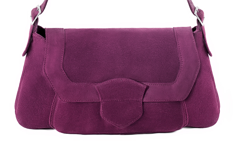 Dress handbag in mulberry purple leather - Profile view
